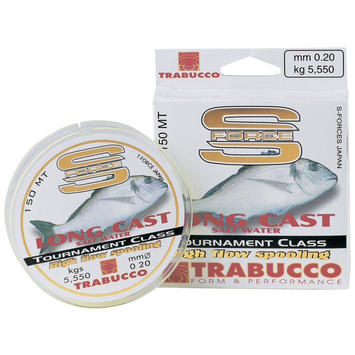 Морская Леска Trabucco S-FORCE LONG CAST (Лимонная) 0,25 / 8,44 кг / 300 м