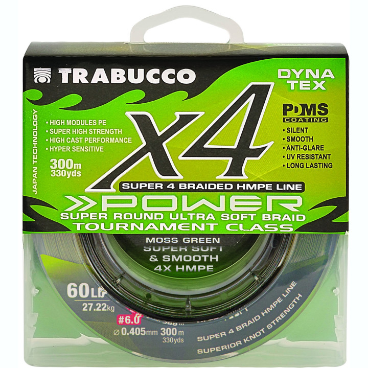 Шнур Trabucco X4 Power 150м 0,063мм 2,72кг Болотно-зеленый (054-33-060)