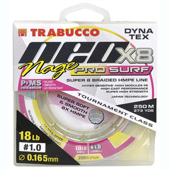 Шнур Trabucco DYNA TEX NEO X8 nage pro surf 250м 0,16мм 8,16кг (054-14-016)